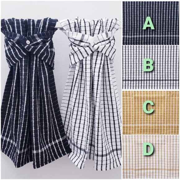 Hand Crafted Other - 🔷️9128 NEW! Windowpane pattern Hang'N'Snap HAND Towel *Select snap